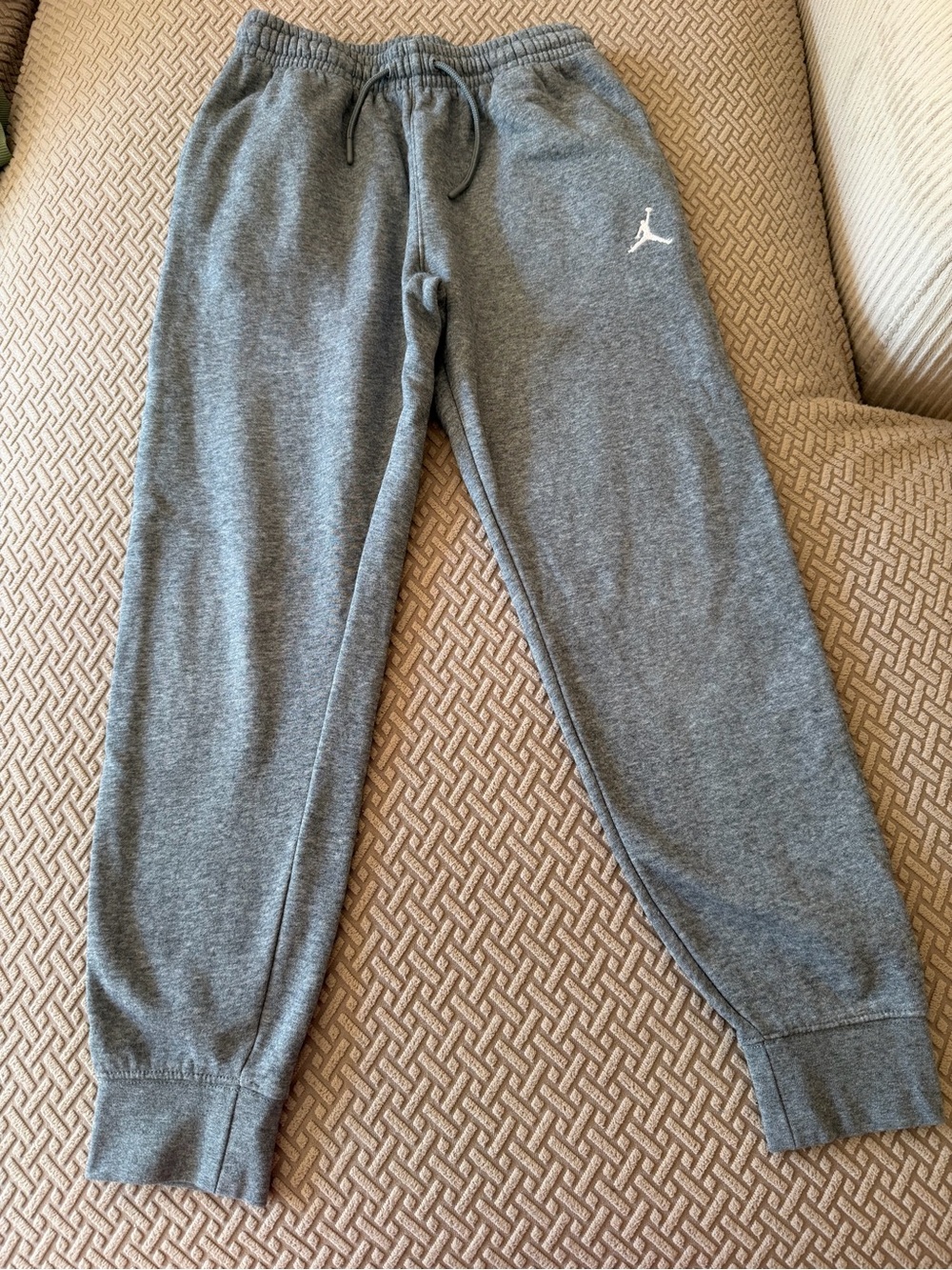 Jordan Gray Sweatpants with Red Jumpman Tag